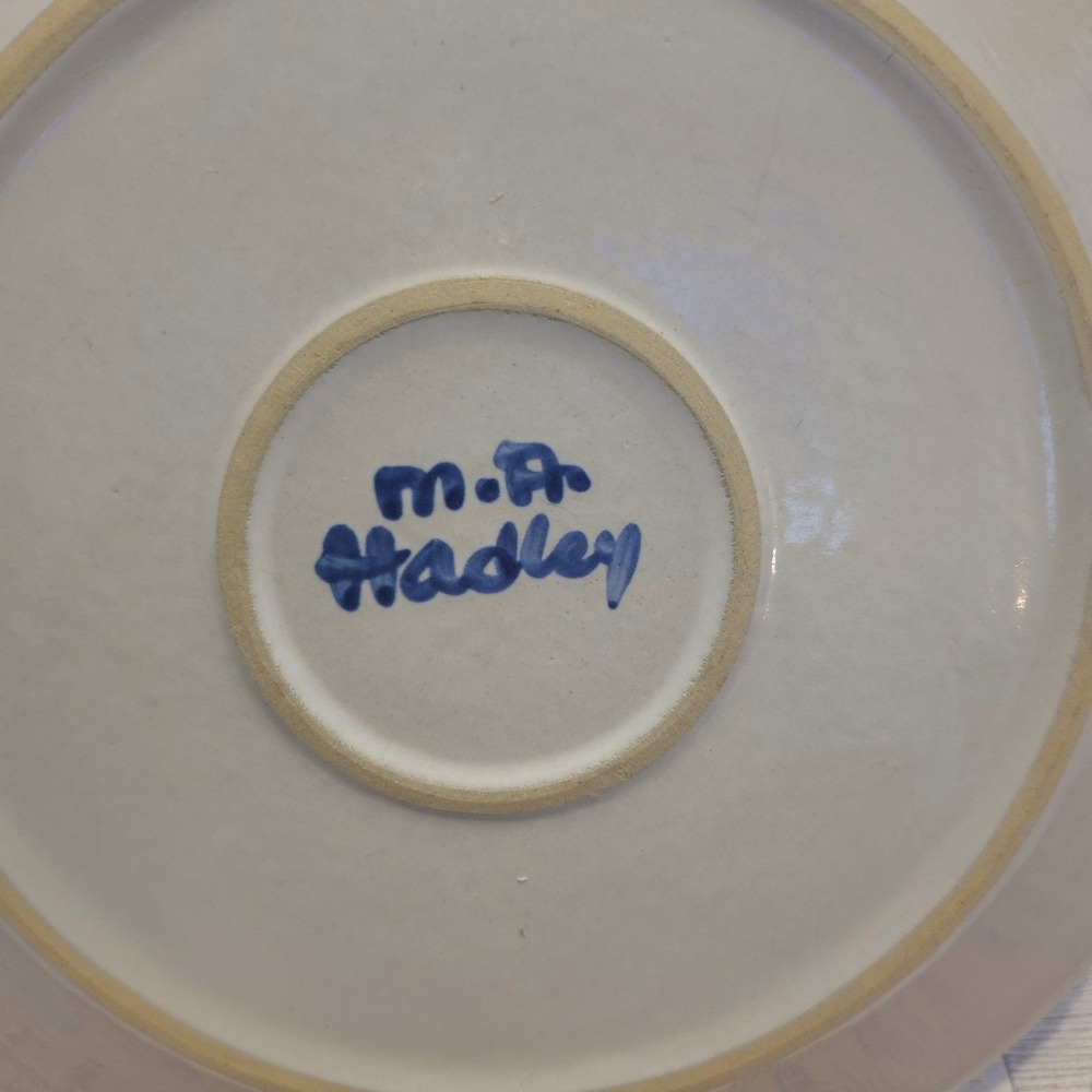 M.A. Hadley Vintage Pottery 11" Dinner Plate Farmers Wife Signed #2 - Picture 4 of 5